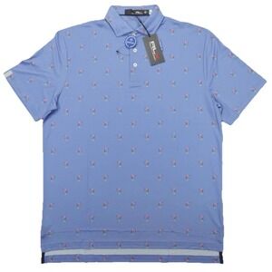 *NEW Men's Size LARGE Ralph Lauren RLX Performance Polo Golf Shirt Flamingo Blue